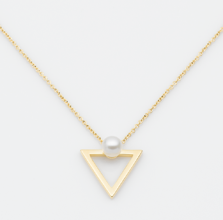 Khole 幾何三角珍珠項鍊