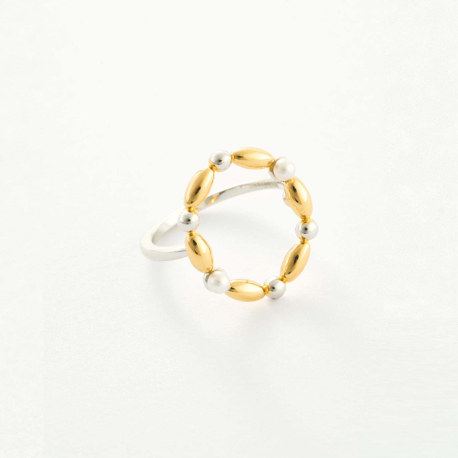 Fiona 串珠圓形珍珠開口戒