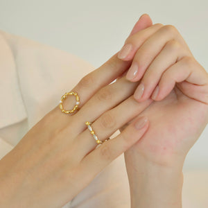 Fiona 串珠圓形珍珠開口戒