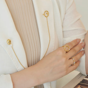 Fiona 串珠圓形珍珠開口戒