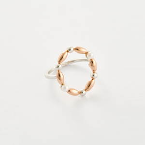 Fiona 串珠圓形珍珠開口戒