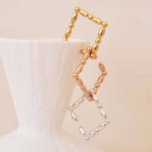 Helena 串珠造型方形耳扣/ 單支