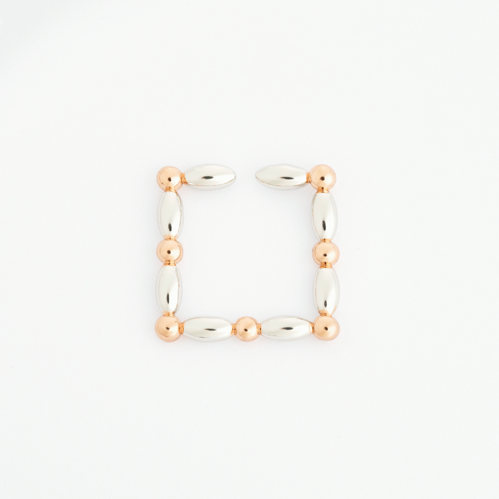 Helena 串珠造型方形耳扣/ 單支