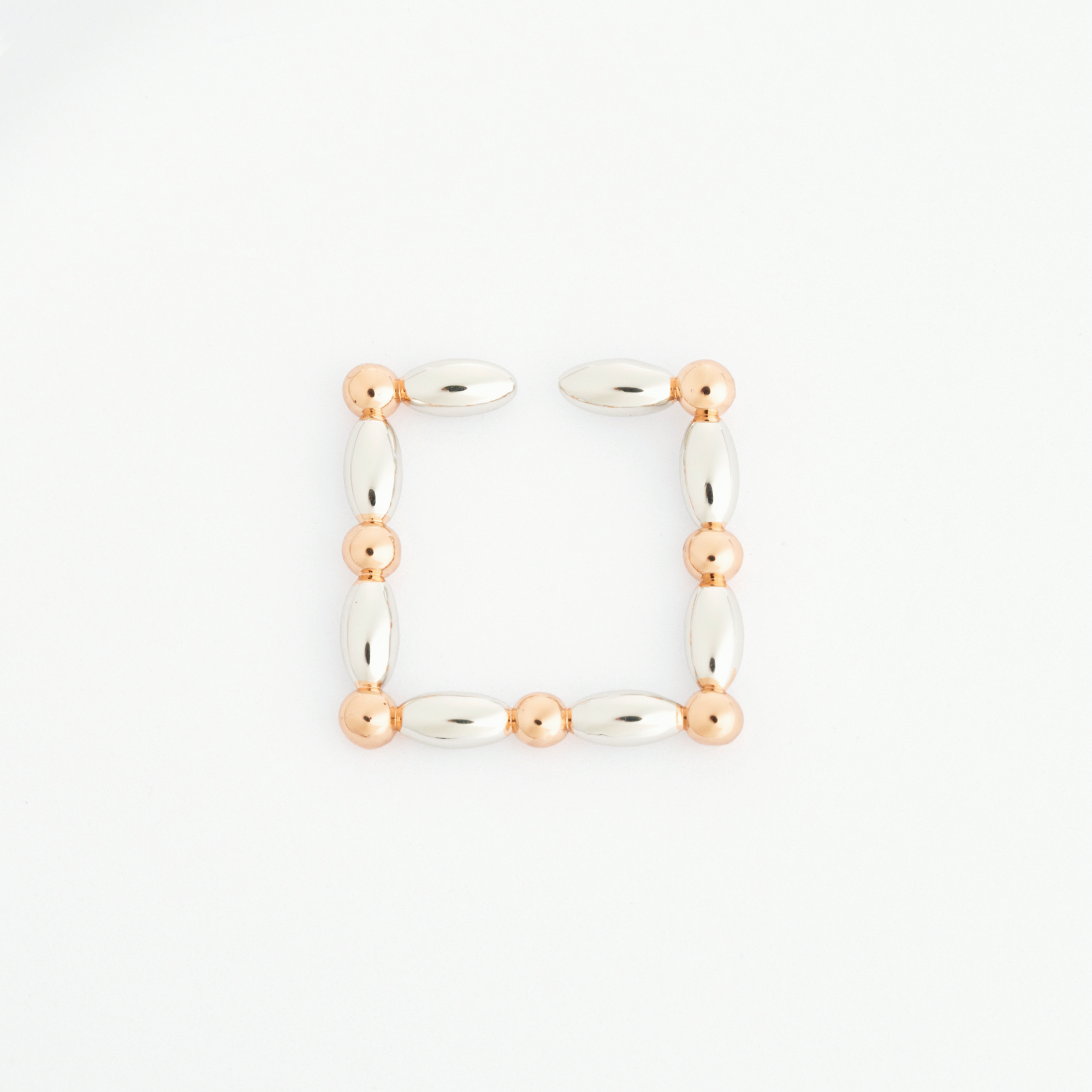 Helena 串珠造型方形耳扣/ 單支