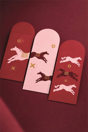 【駿馬迎春】燙金紅包袋組（六入｜三款各二）