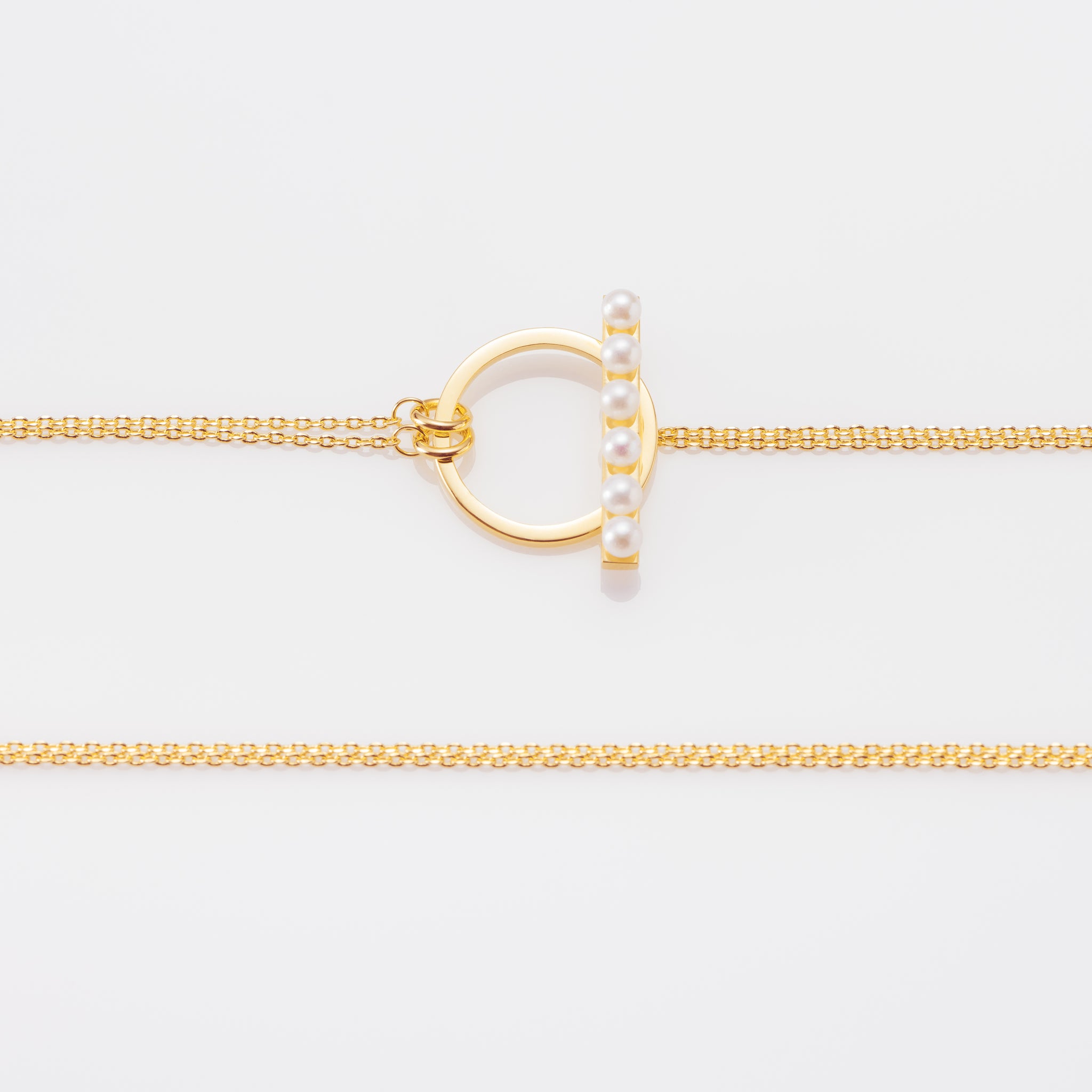 Vedette 幾何環圈珍珠排列項鍊