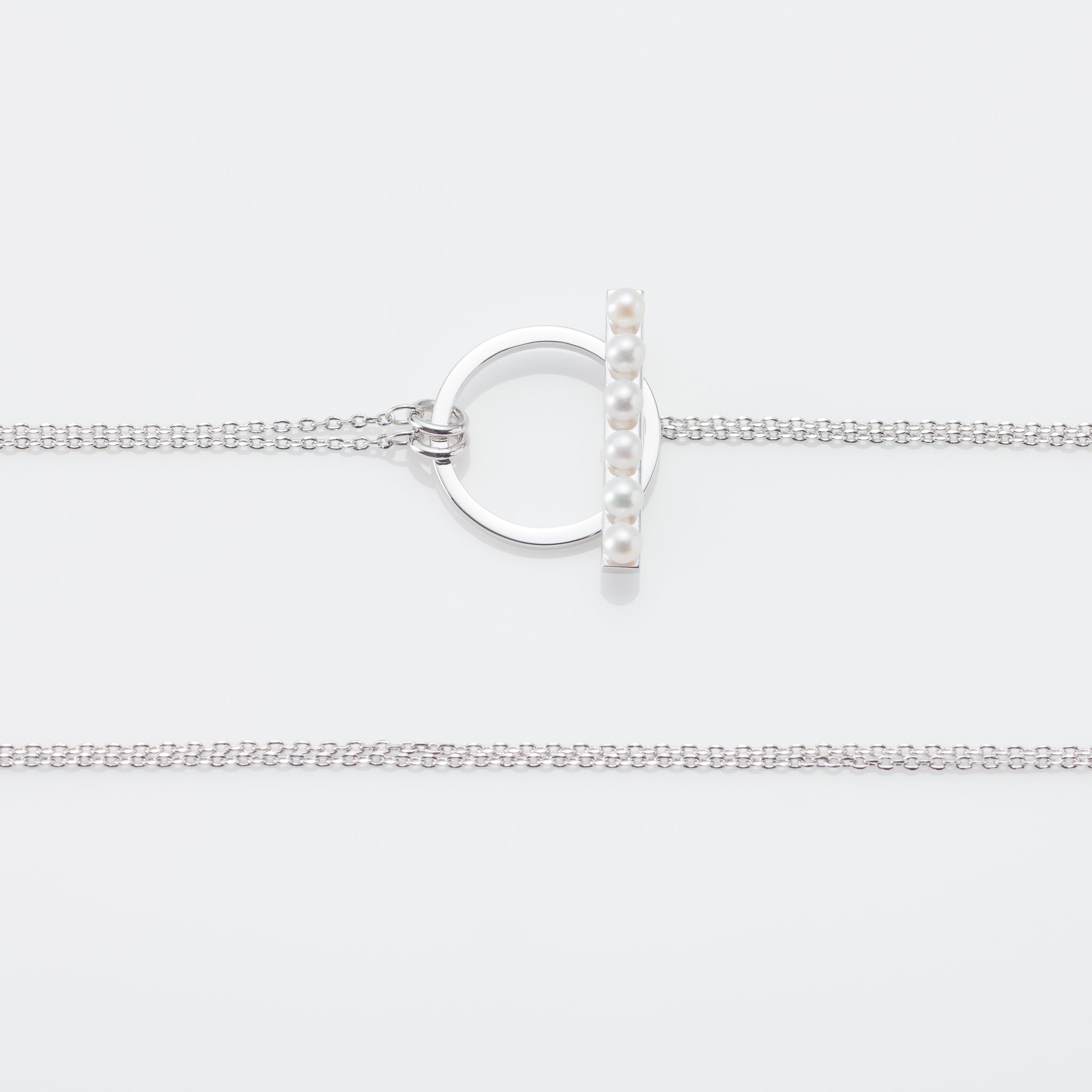 Vedette 幾何環圈珍珠排列項鍊