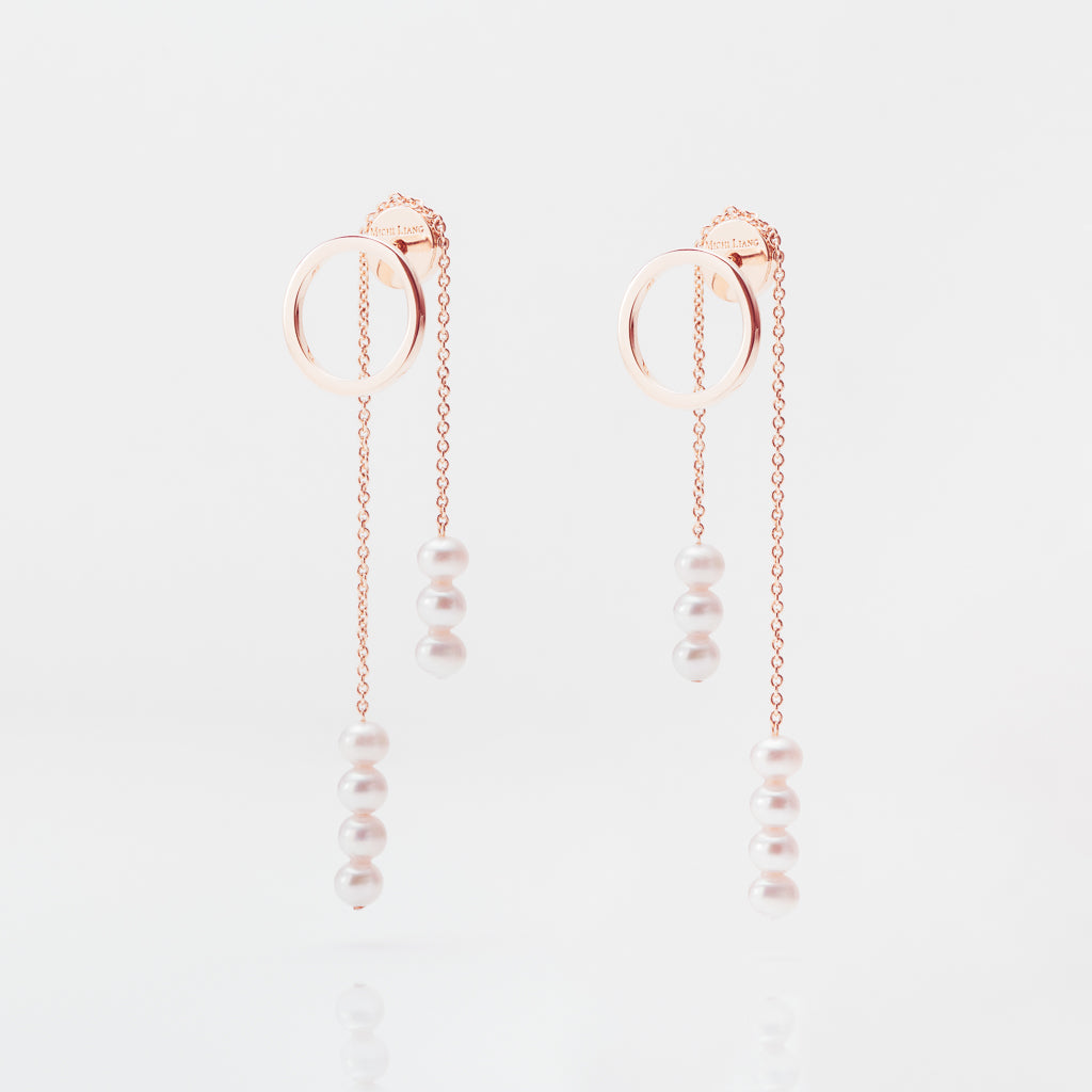 Gryta 環圈珍珠垂掛耳環 / 一對
