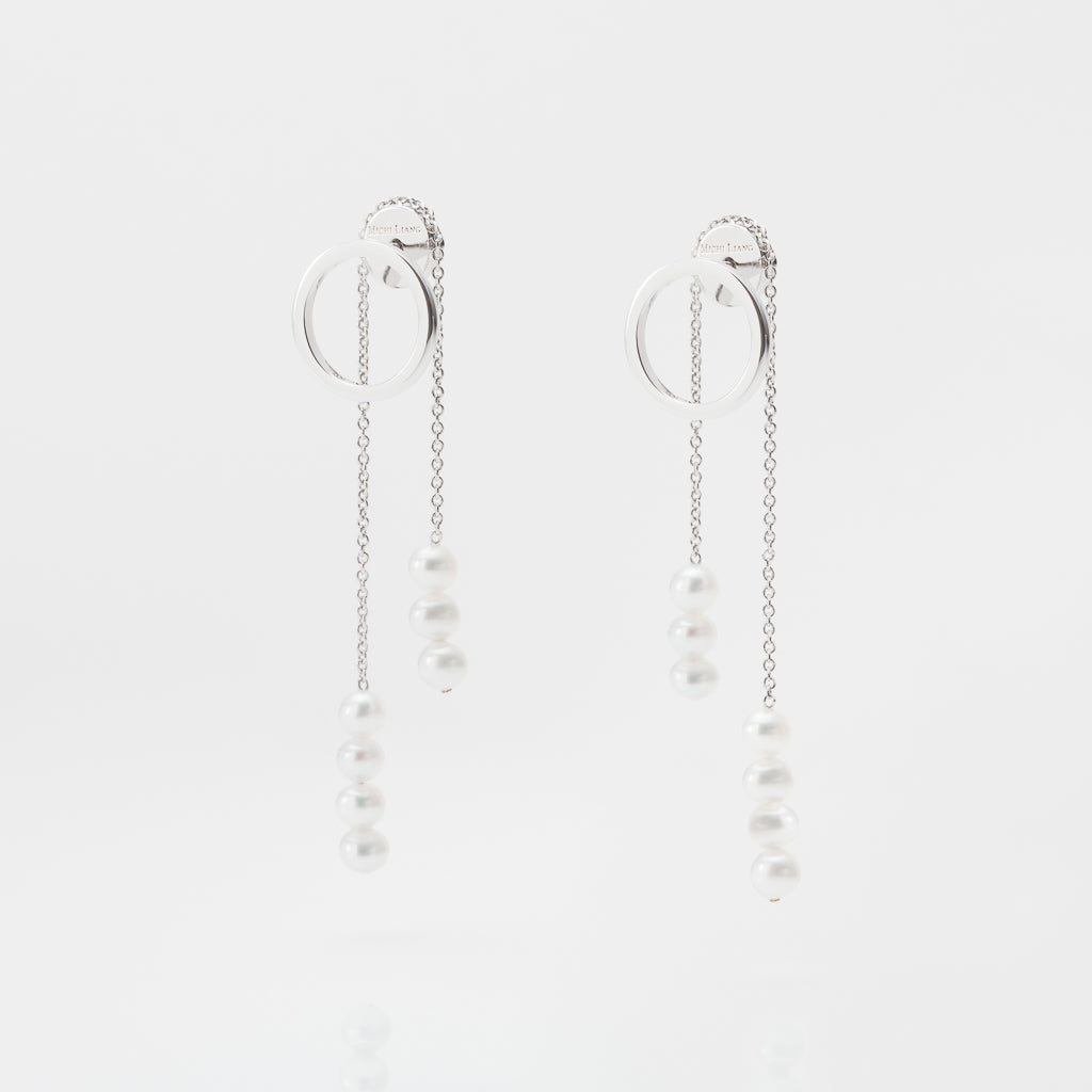 Gryta 環圈珍珠垂掛耳環 / 一對