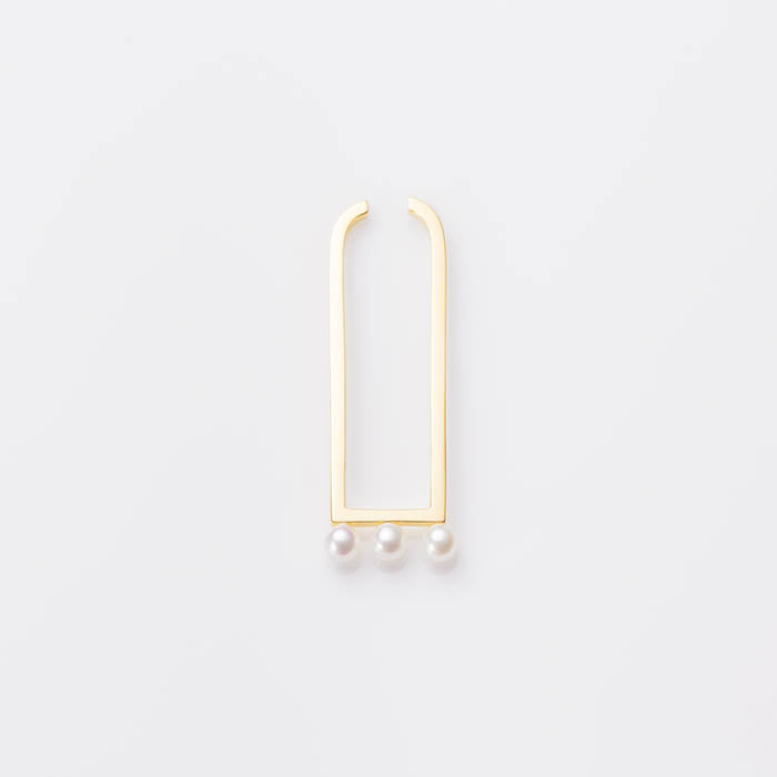 Abbey 珍珠幾何耳扣 / 單支